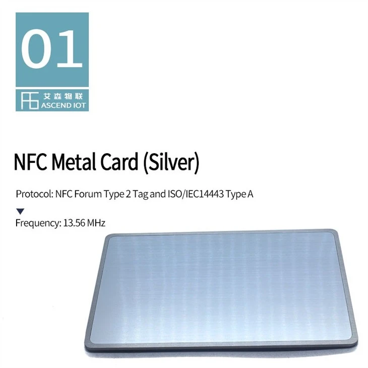 Brushed Silver Metal NFC Business Card